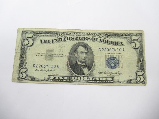 United States Silver Certificate Five Dollar Bill