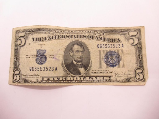 United States Silver Certificate Five Dollar Bill