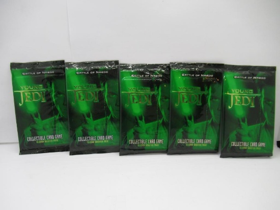 Young Jedi Battles of Naboo Lot of Five Factory Sealed Packs from Store Closeout
