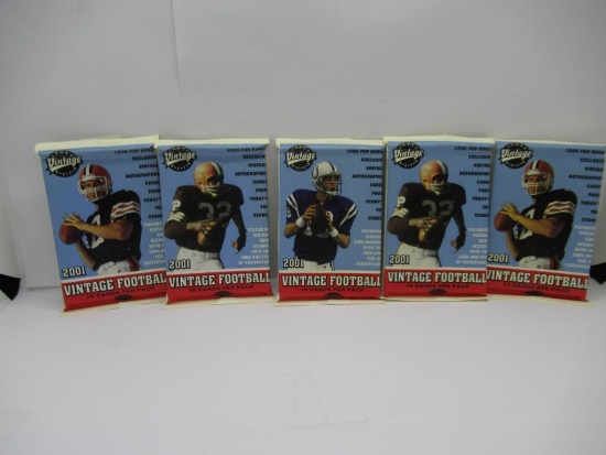 Upper Deck Vintage Football 2001 Lot of Five Factory Sealed Packs from Store Closeout