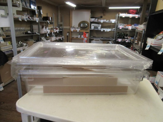 2 New Rubbermaid Mark-It Fresh Polyethylene Boxes w/ Lids 8.5gal 18x26x6 NO SHIPPING