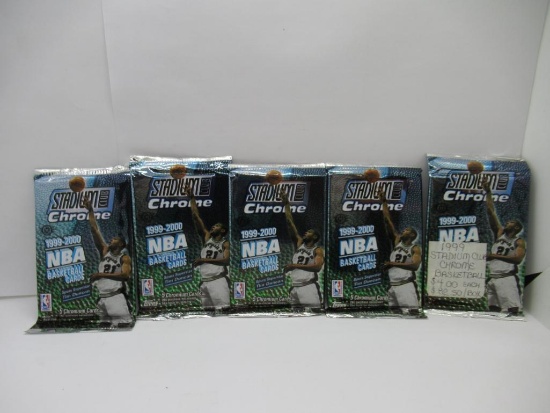 Topps Stadium Club Chrome NBA 1999-2000 Lot of Five Factory Sealed Packs from Store Closeout