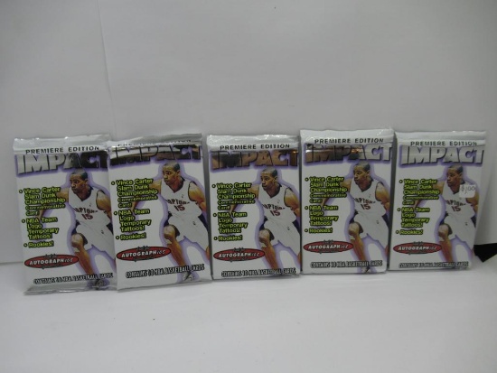 Fleer Impact Basketball Premiere Edition 1999-2000 Lot of Five Factory Sealed Packs from Store