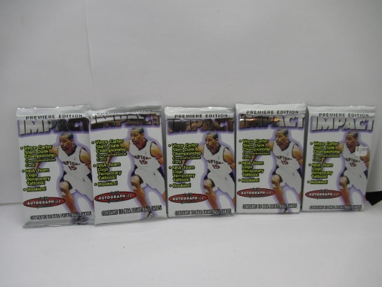 Fleer Impact Basketball Premiere Edition 1999-2000 Lot of Five Factory Sealed Packs from Store