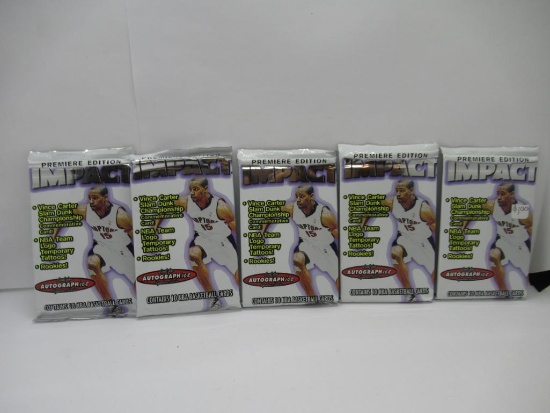 Fleer Impact Basketball Premiere Edition 1999-2000 Lot of Five Factory Sealed Packs from Store