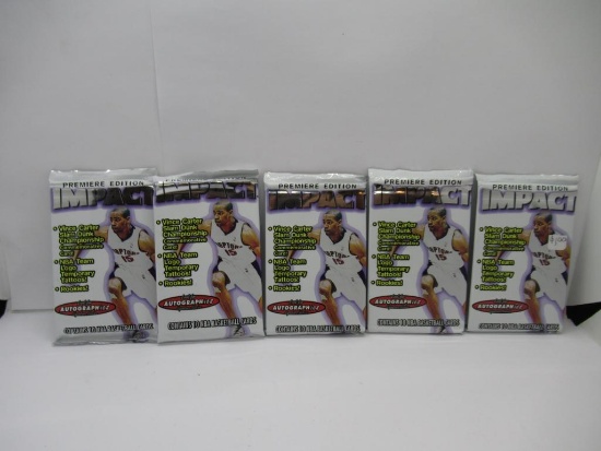 Fleer Impact Basketball Premiere Edition 1999-2000 Lot of Five Factory Sealed Packs from Store