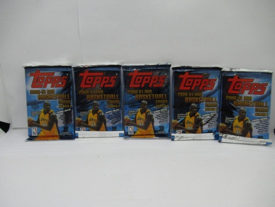 Topps NBA 2000-01 Lot of Five Factory Sealed Packs from Store Closeout