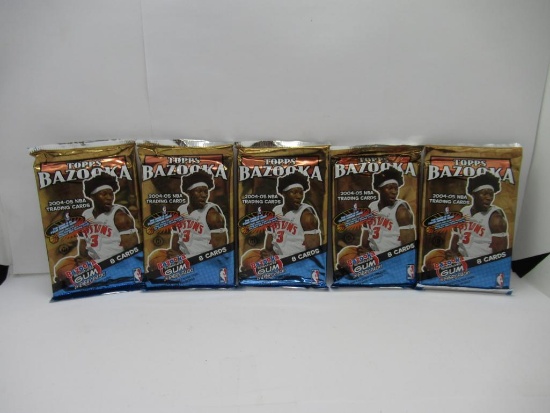 Topps Bazook NBA 2004-05 Lot of Five Factory Sealed Packs from Store Closeout