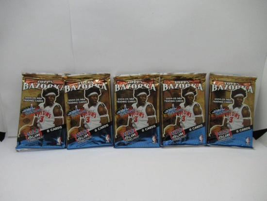 Topps Bazook NBA 2004-05 Lot of Five Factory Sealed Packs from Store Closeout
