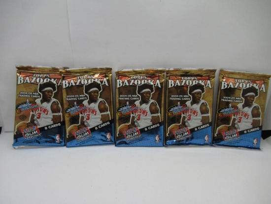 Topps Bazook NBA 2004-05 Lot of Five Factory Sealed Packs from Store Closeout