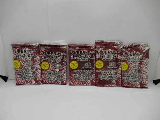 Fleer Basketball '96-97 Lot of Five Factory Sealed Packs from Store Closeout