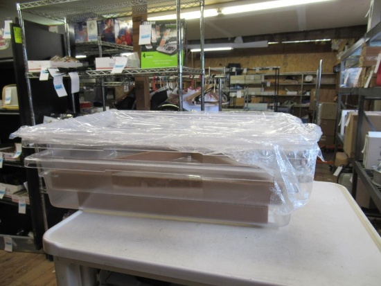 2 New Rubbermaid Mark-It Fresh Polyethylene Boxes w/ Lids 8.5gal 18x26x6 NO SHIPPING