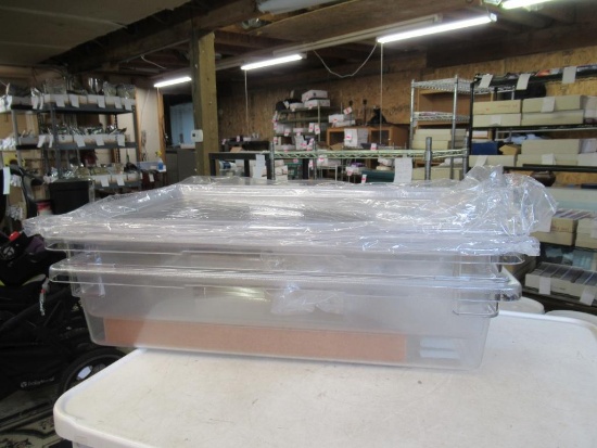 2 New Rubbermaid Mark-It Fresh Polyethylene Boxes w/ Lids 8.5gal 18x26x6 NO SHIPPING