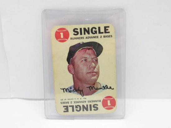1968 Topps Game MICKEY MANTLE Yankees Vintage Baseball Card - RARE