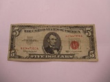 United States Red Seal Five Dollar Bill