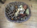 Miniature Doll Furniture in Large Wicker Basket NO SHIPPING
