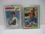2 Count Lot of Vintage Baseball Cards - 1977 Nolan Ryan and Autographed Pete Rose Cards
