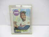 1969 Topps #100 HANK AARON Braves Vintage Baseball Card