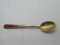 High End - J. Tostrup Norway Enameled Sterling Silver Spoon - Red - 1800's