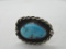 Amazing Turquoise Gemstone Native Sterling Silver Heavy Ring Size 6