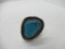 Beautiful Turquoise Stone Old Pawn Sterling Silver Ring Size 7