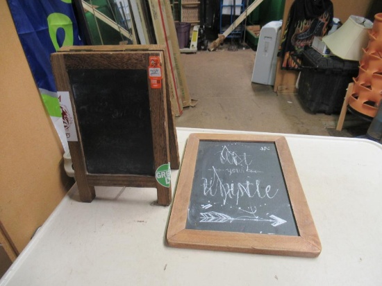 2 Chalkboards (largest 14x10). NO SHIPPING