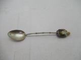 TOKYO Amazing Artisan Painted Ivory & Sterling Silver Bamboo Style Spoon