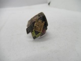 18K Yellow Gold & Sterling Silver Handcrafted Old Pawn Ring