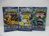 3 Sealed Pokemon XY EVOLUTIONS 10 Card Booster Packs