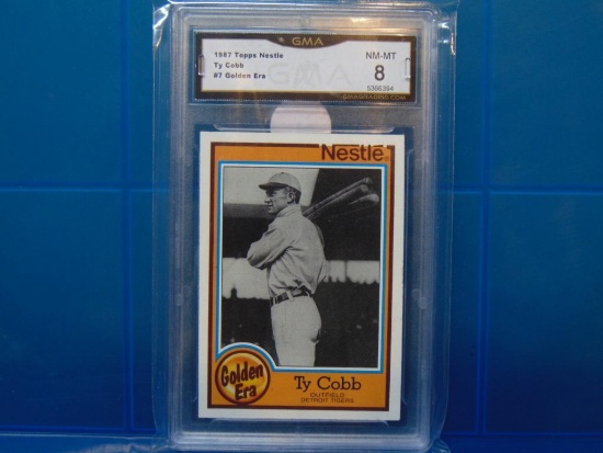 1987 Topps Nestle Golden Era Baseball Card #7 Ty Cobb - Graded NM-MT 8