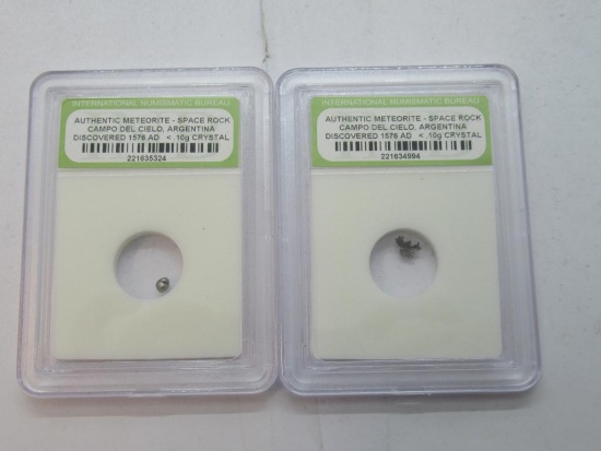 2 Count Lot of Slabbed Authentic Meteorite Space Rocks from Argentina