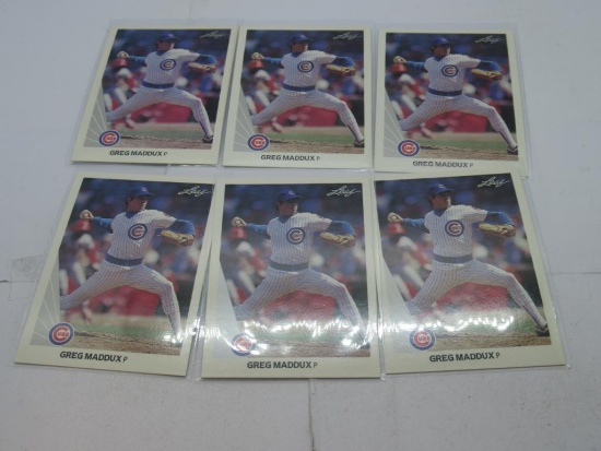 6 Card Lot of 1990 Leaf Greg Maddux Cubs Braves Baseball Cards