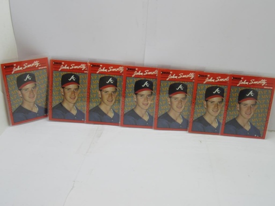 7 Card Lot of Rare 1990 Donruss John Smoltz ERROR Baseball Cards - Tom Glavine Photoed