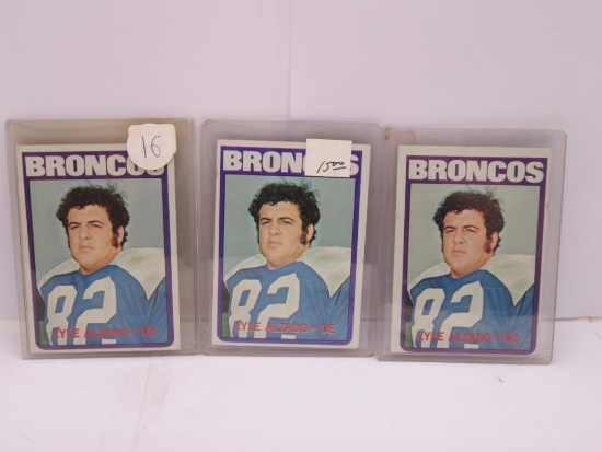 3 Card Lot of 1972 Topps Lyle Alzado Raiders Rookie Football Cards