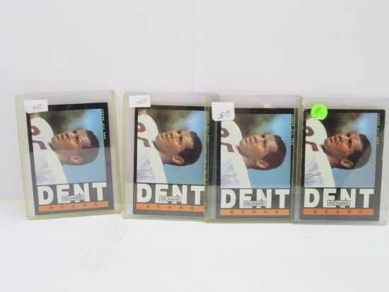 4 Card Lot of 1985 Topps Richard Dent Bears Rookie Football Cards