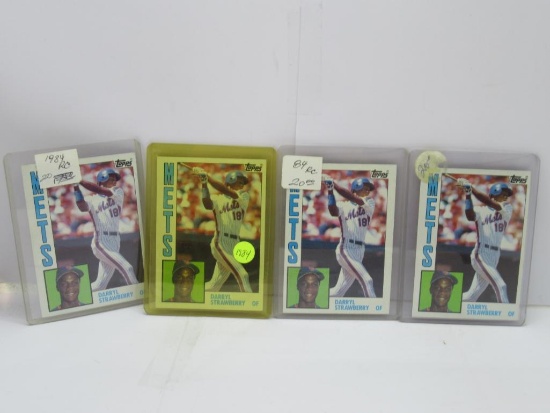 4 Card Lot of 1984 Topps Darryl Strawberry Mets Rookie Baseball Cards