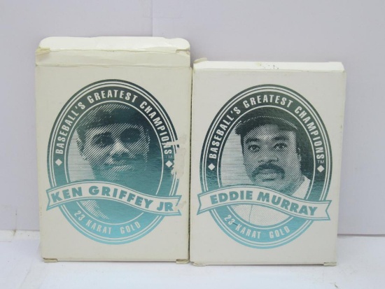2 Card Lot of Bleachers 23 Karat Gold Baseball Cards - Eddie Murray & Ken Griffey Jr.