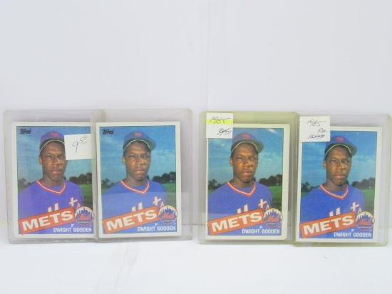 4 Card Lot of 1985 Topps Dwight Gooden Mets Rookie Baseball Cards
