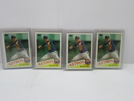 4 Card Lot of 1985 Topps Nolan Ryan Astros Vintage Baseball Cards