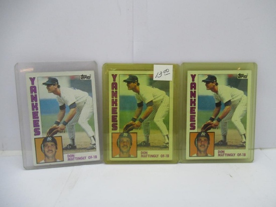3 Card Lot of 1984 Topps Don Mattingly Yankees Rookie Baseball Cards