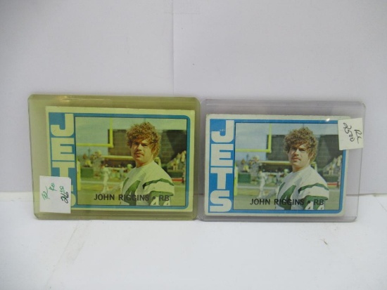2 Card Lot of 1972 Topps John Riggins Redskins Jets Rookie Vintage Football Cards