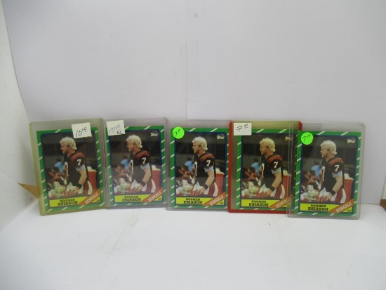 5 Card Lot of 1986 Topps Boomer Esiason Bengals Rookie Football Cards