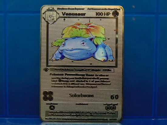 15 Gram Embossed Metal Pokemon Card - 1st Edition Venusaur