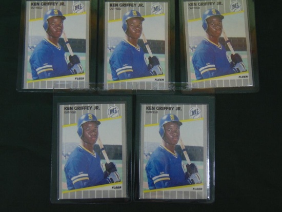 1989 Fleer Baseball Card #548 Ken Griffey Jr. RC - Lot Of Five