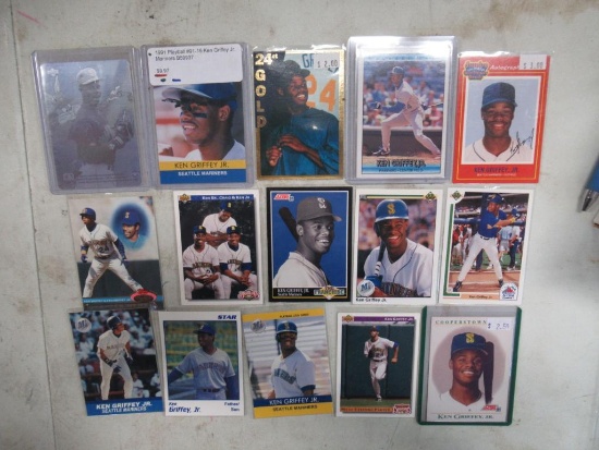 15 Card Lot of Ken Griffey Jr. Seattle Mariners Baseball Cards