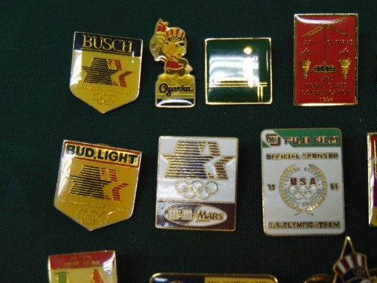 1980s Vintage Olympic Games Pins - Lot Of 16
