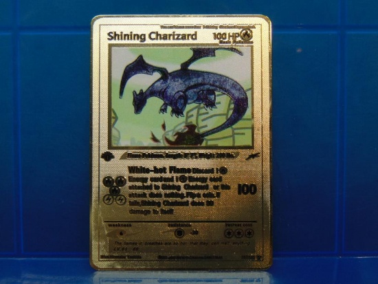 15 Gram Embossed Metal Pokemon Card - 1st Edition Shining Charizard