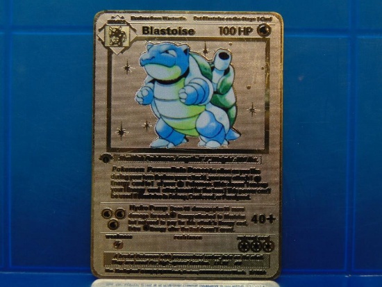 15 Gram Embossed Metal Pokemon Card - 1st Edition Blastoise