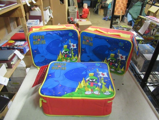 3 New Marvin the Martian Lunch Box w/ Thermos