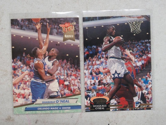 2 Card Lot of 1992-93 Shaquille O'Neal Rookie Cards - Ultra & Stadium Club
